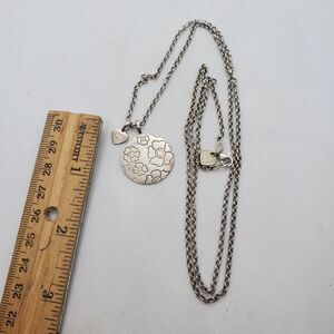 Sterling Silver 30" Summer Moon Flower Necklace 925